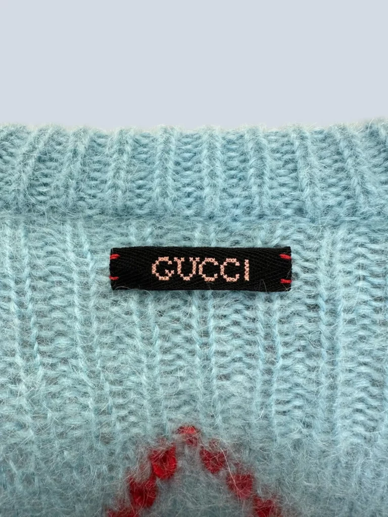 Maglione lungo in misto mohair motivo rombi e paillettes, S., foto 9 di 11