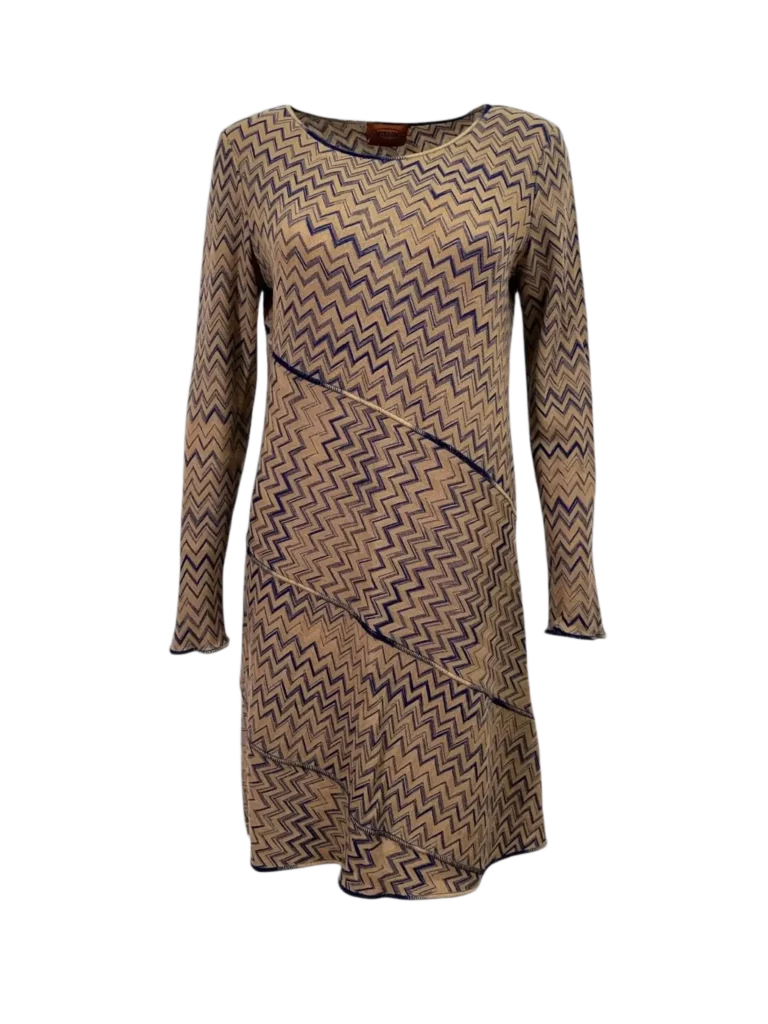 Zig Zag pattern wool mini dress.