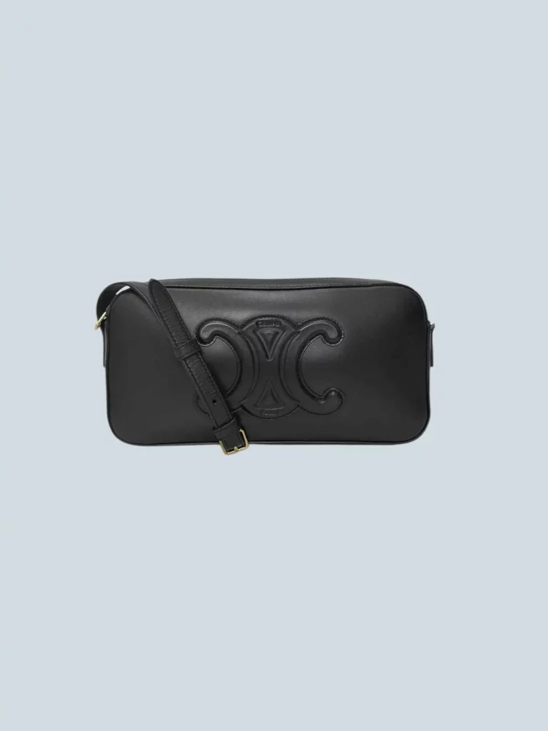 Borsa a spalla in pelle nera con logo., foto 2 di 9