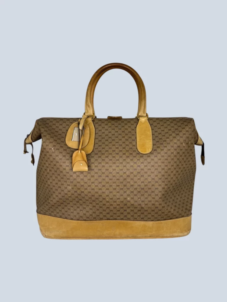 Borsa da viaggio in pelle con stampa Micro Monogram Supreme.