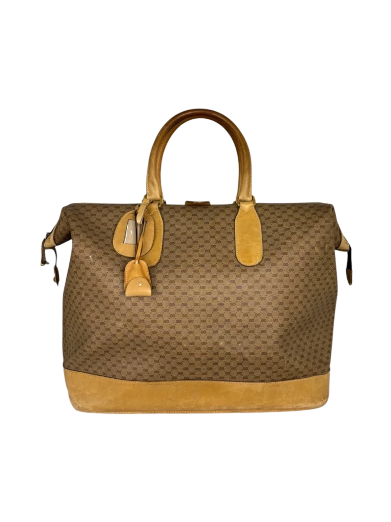 Borsa da viaggio in pelle con stampa Micro Monogram Supreme.