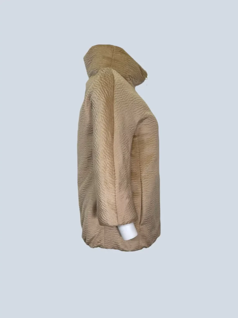 Giacca piumino a collo alto in alpaca con zip, 40., foto 2 di 11