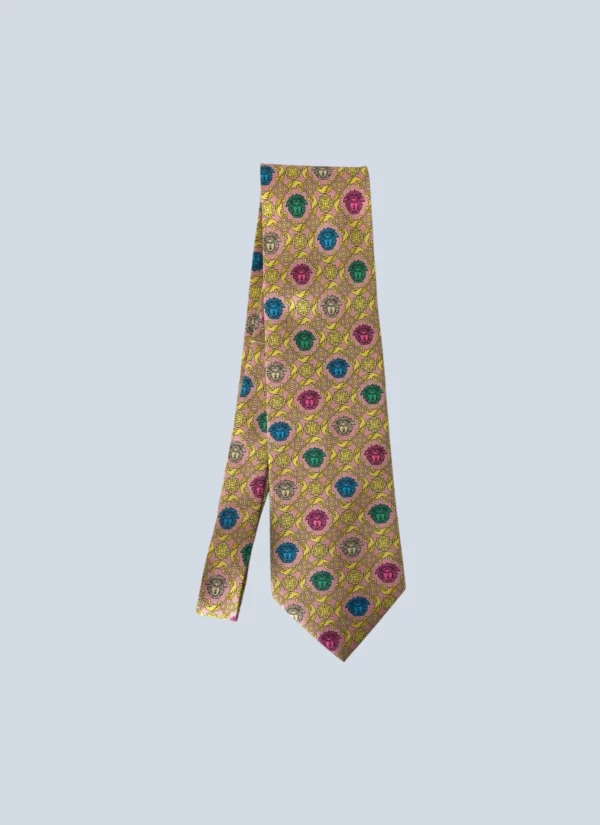 <b>Versace</b> <br> cravatta in seta con stampa medusa.