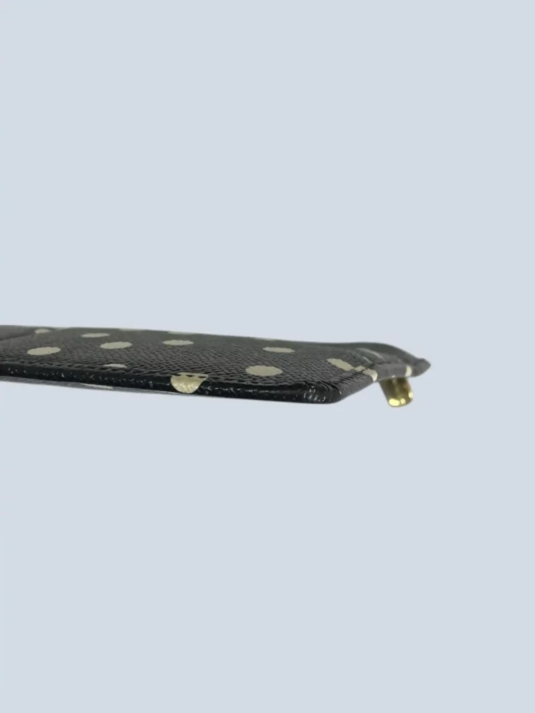 Large polka dot grained leather card holder, photo 6 of 7