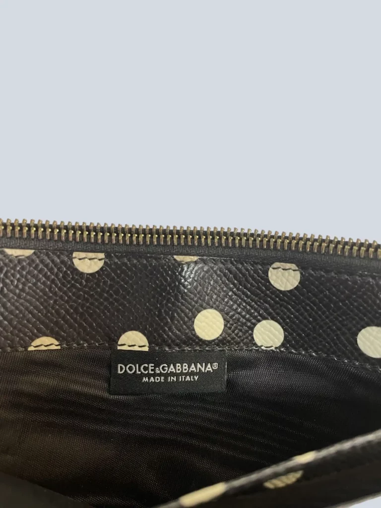 Large polka dot grained leather card holder, photo 3 of 7