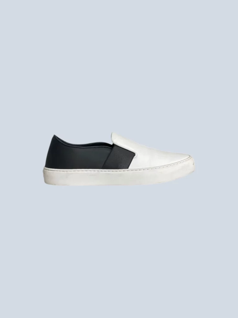 Leather and rubber slip-on sneakers, 40.