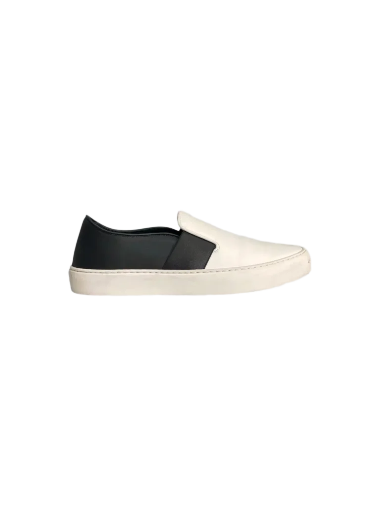 Sneakers slip-on in pelle e gomma.