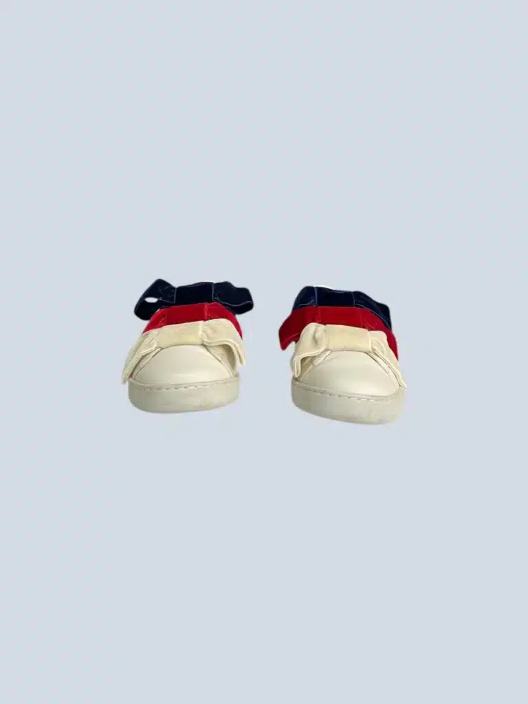 Sneakers in pelle con fiocchi velluto, 37,5., foto 3 di 6