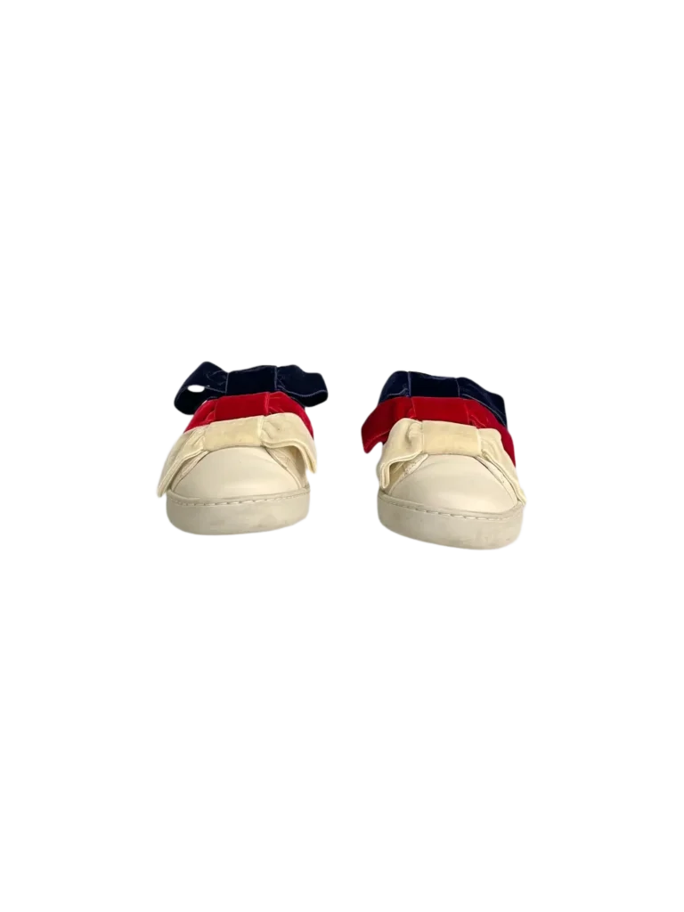 Sneakers in pelle con fiocchi velluto., foto 3 di 6