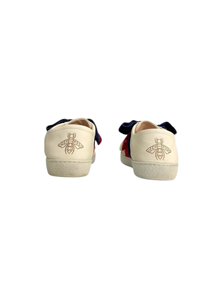 Sneakers in pelle con fiocchi velluto., foto 4 di 6
