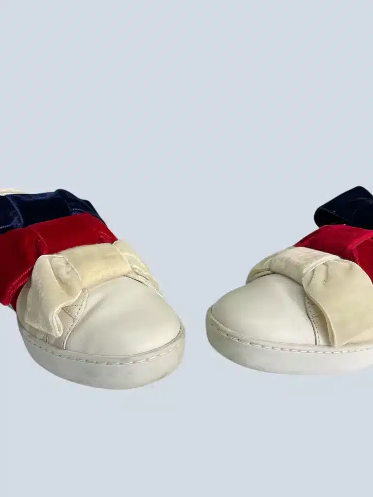 Sneakers in pelle con fiocchi velluto, 37,5., foto 6 di 6