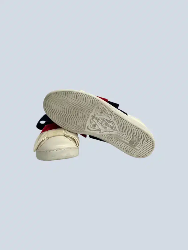 Sneakers in pelle con fiocchi velluto, 37,5., foto 5 di 6