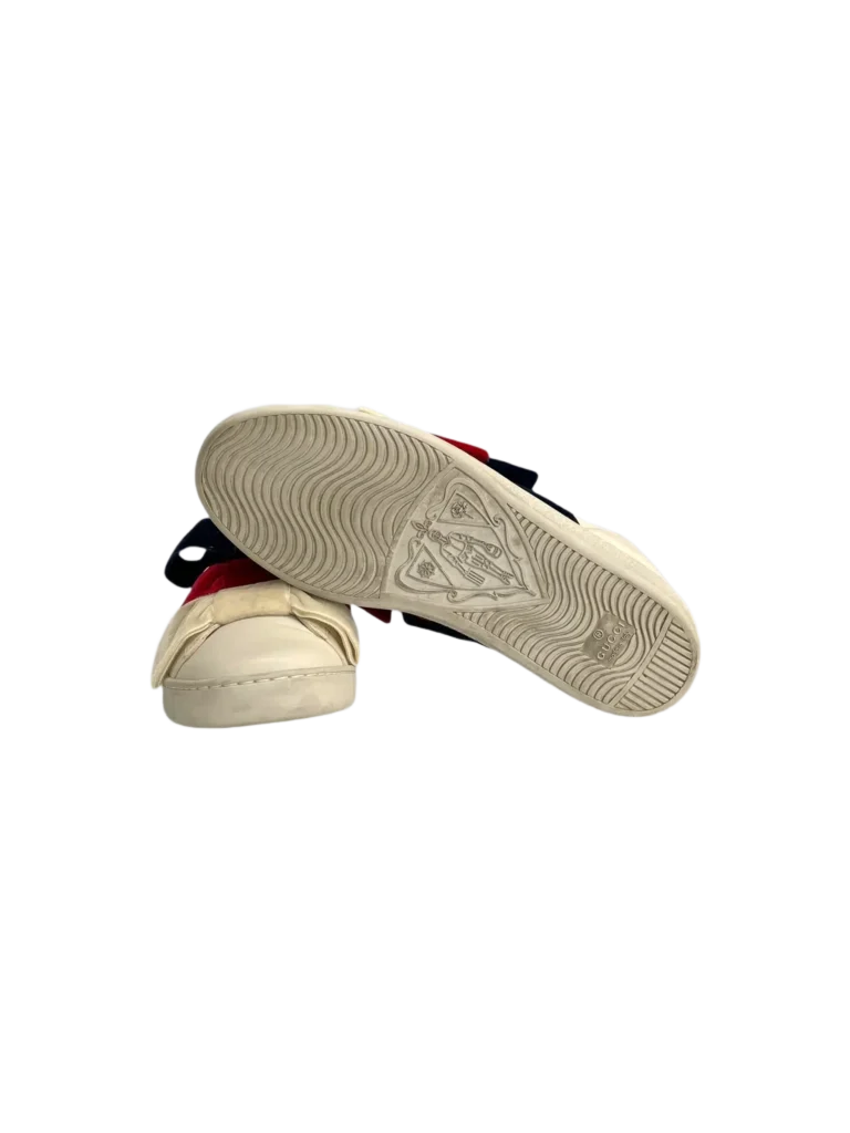 Sneakers in pelle con fiocchi velluto., foto 5 di 6