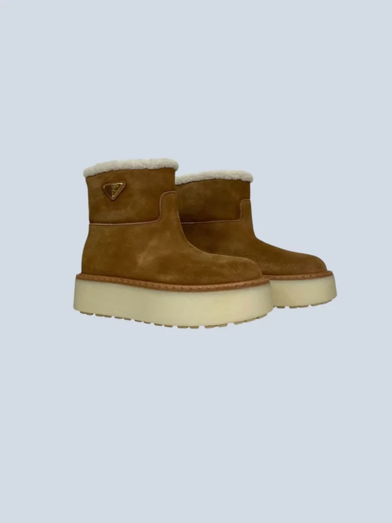 Stivaletti in suede e shearling, 37., foto 2 di 7