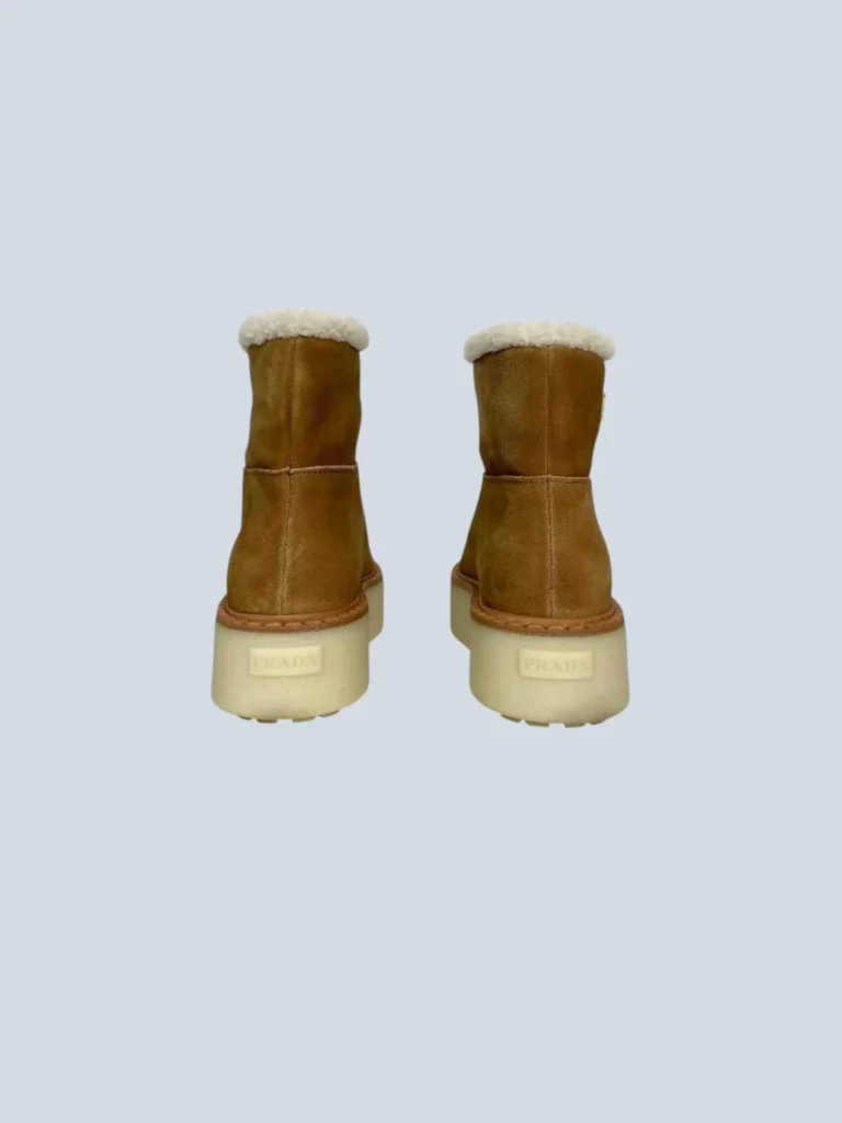 Stivaletti in suede e shearling, 37., foto 4 di 7