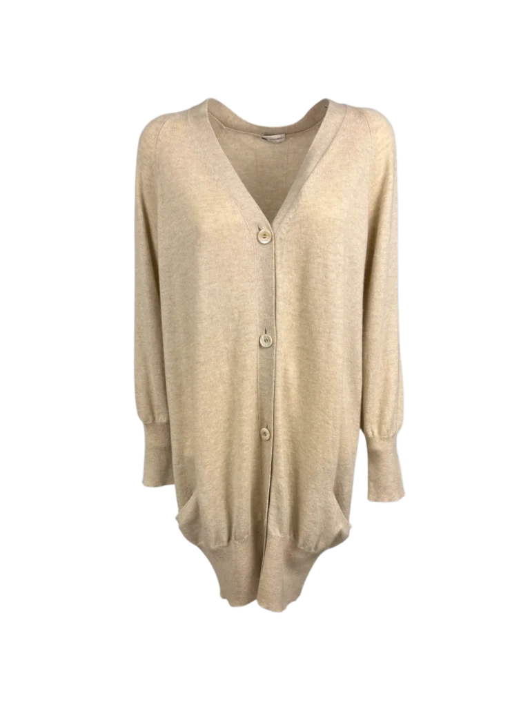 Cardigan lungo in cachemire.