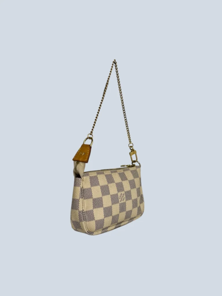 Borsa a mano mini Accessoires in tela Damier Azur e pelle., foto 2 di 9