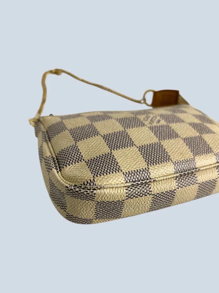 Borsa a mano mini Accessoires in tela Damier Azur e pelle., foto 6 di 9