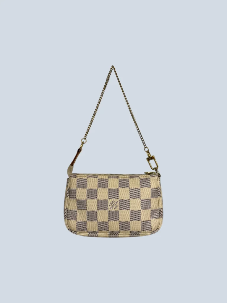 Borsa a mano mini Accessoires in tela Damier Azur e pelle., foto 4 di 9