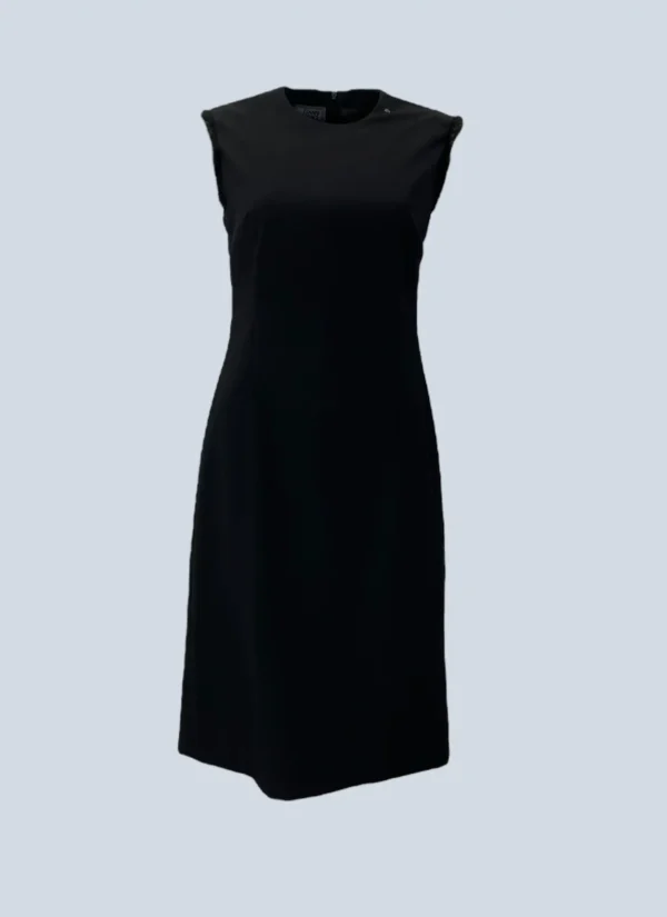 <b>Gianni Versace</b><br> abito midi con inserti in pelliccia, 40.