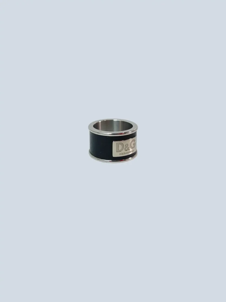 Metal and leather ring.