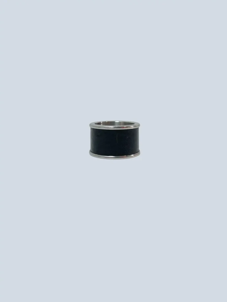 Metal and leather ring, photo 2 of 3