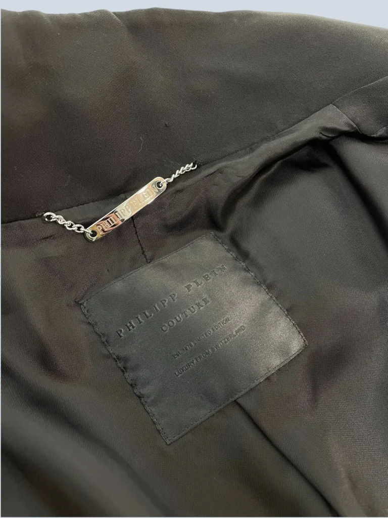 Blazer con collo in pelle e borchie a stella, 42., foto 5 di 7