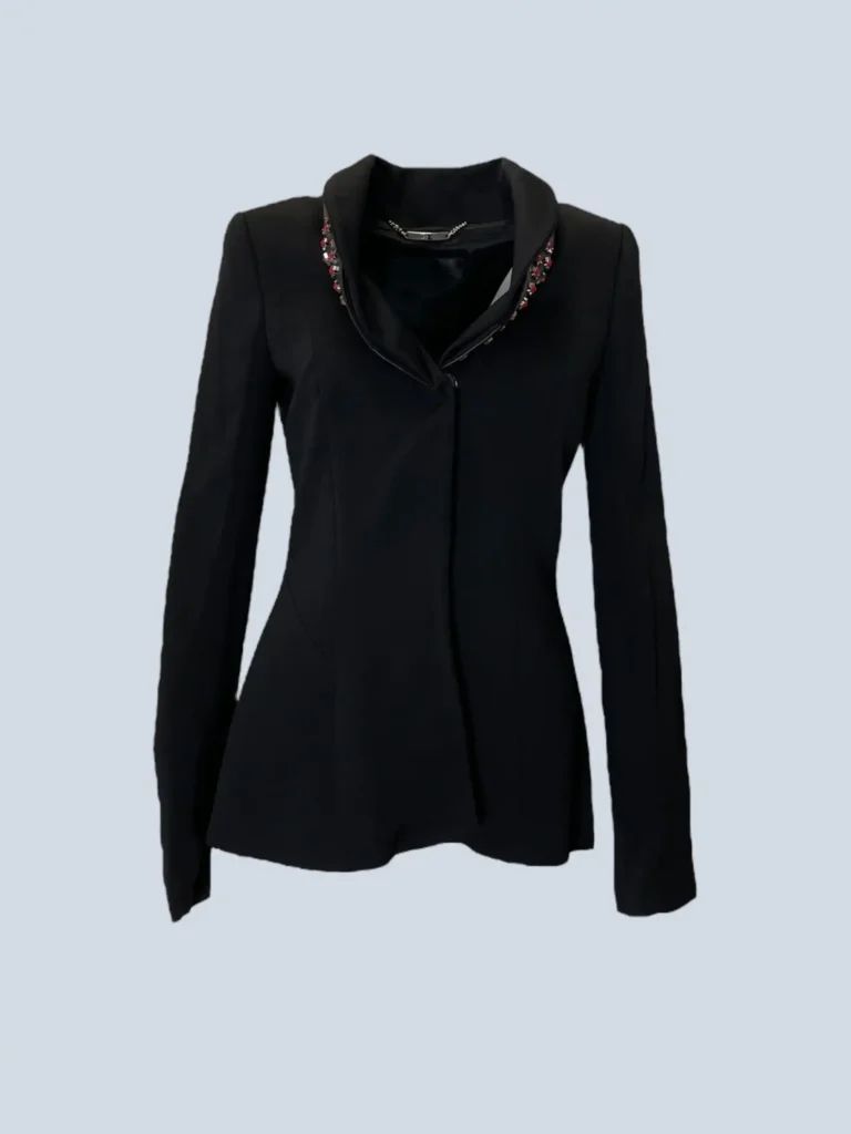 Blazer con collo in pelle e borchie a stella, 42.