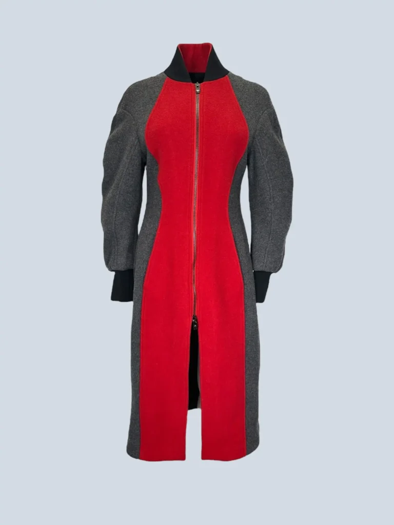 Cappotto lungo con zip bicolore, 40.