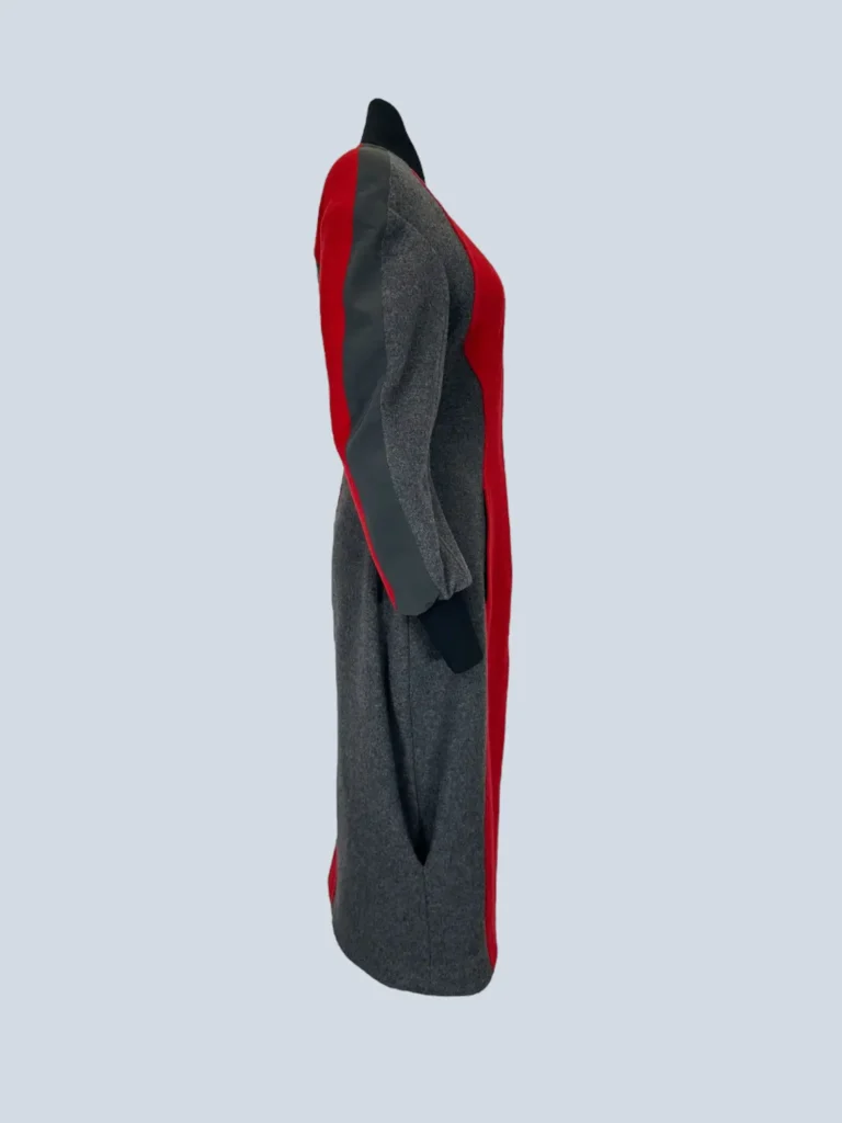 Cappotto lungo con zip bicolore, 40., foto 3 di 6