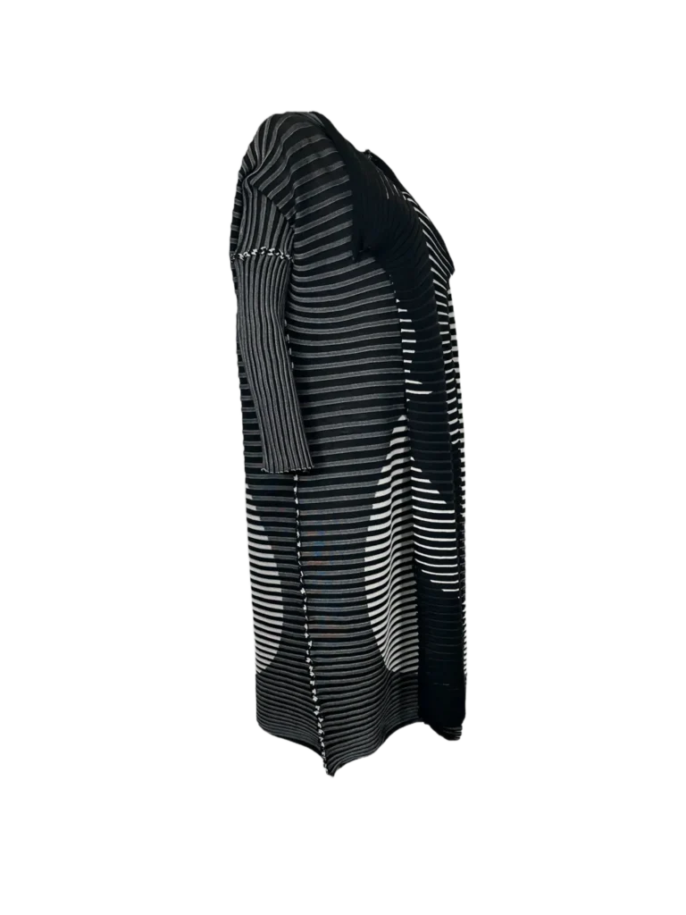 Maxi cardigan plissรจ fantasia optical., foto 2 di 5
