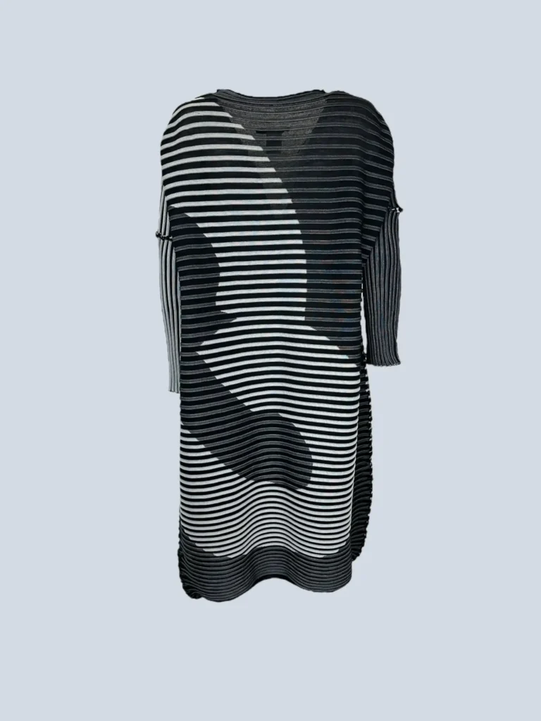 Maxi cardigan plissè fantasia optical, 2., foto 4 di 5