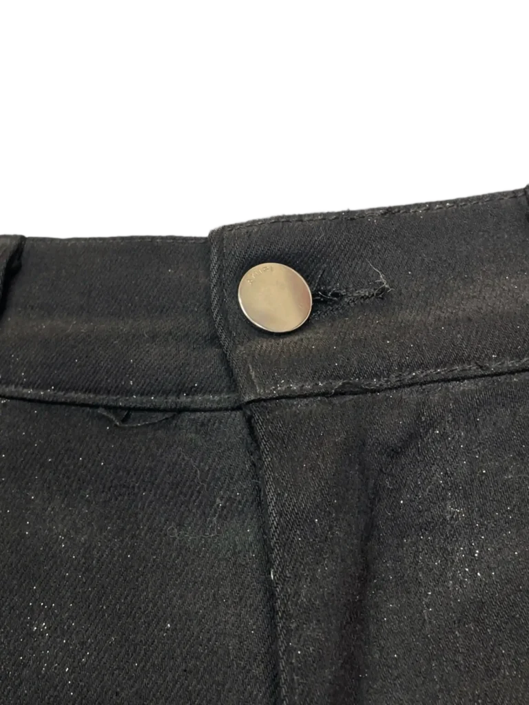 Pantaloni skinny in cotone distressed e glitter., foto 7 di 9