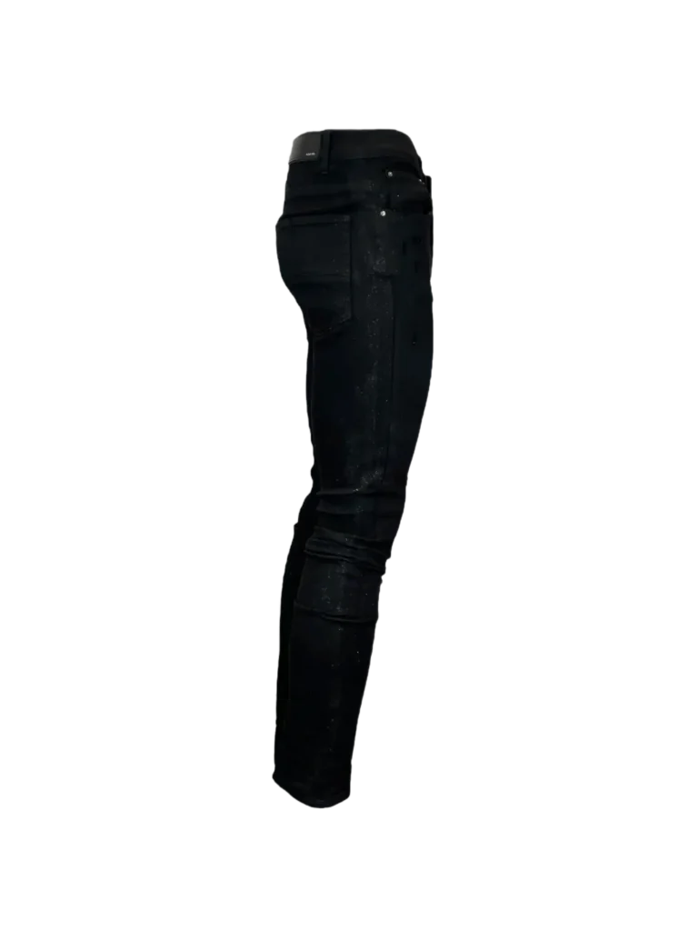 Pantaloni skinny in cotone distressed e glitter., foto 3 di 9