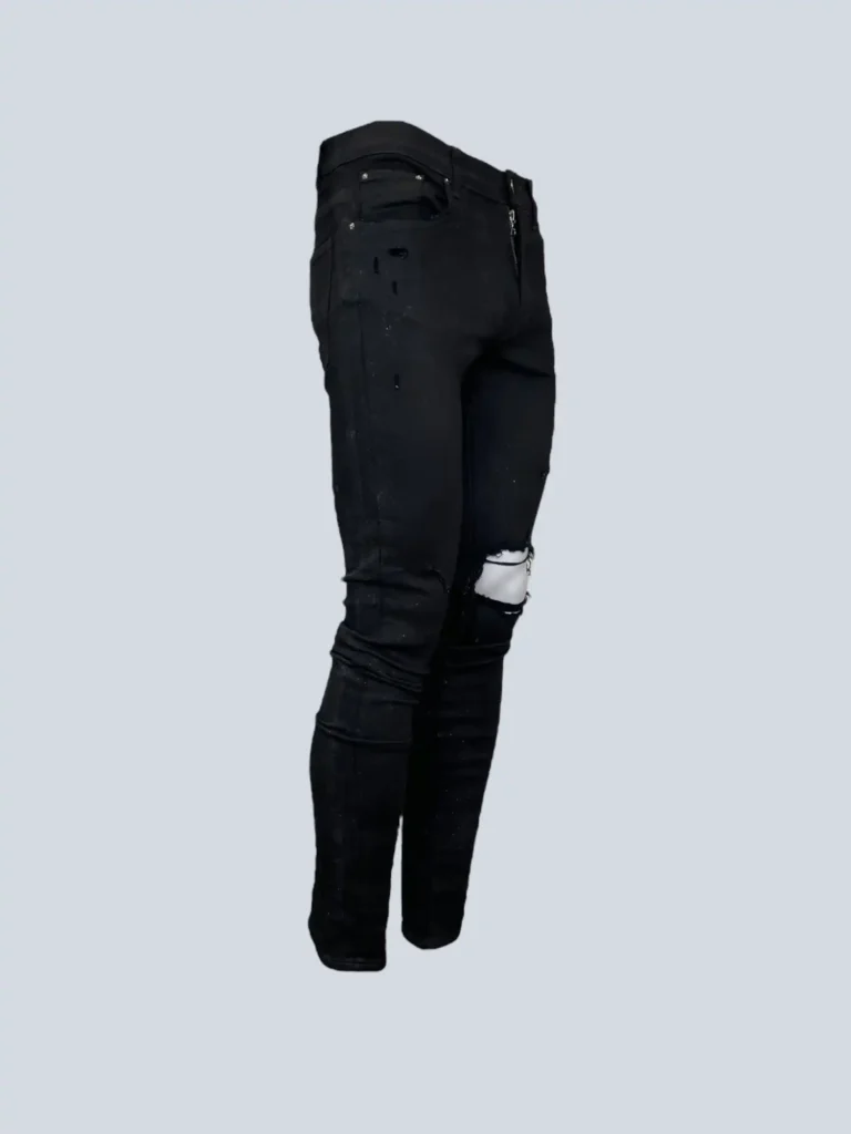 Pantaloni skinny in cotone distressed e glitter, 30., foto 2 di 9