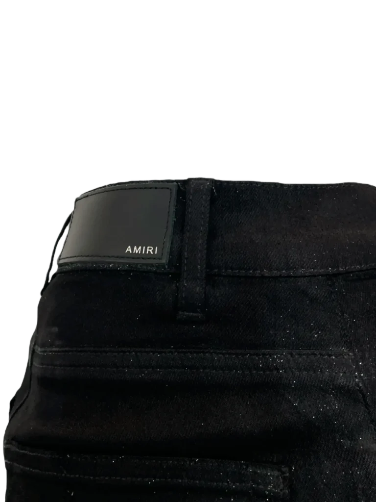 Pantaloni skinny in cotone distressed e glitter., foto 6 di 9
