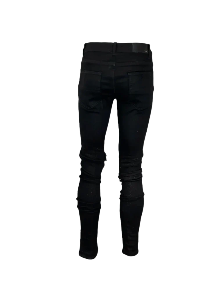 Pantaloni skinny in cotone distressed e glitter., foto 4 di 9