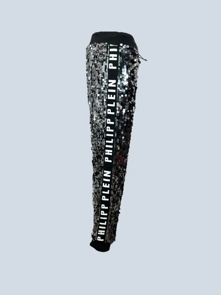 Pantaloni jogger con paillettes e bande logo, S., foto 3 di 7