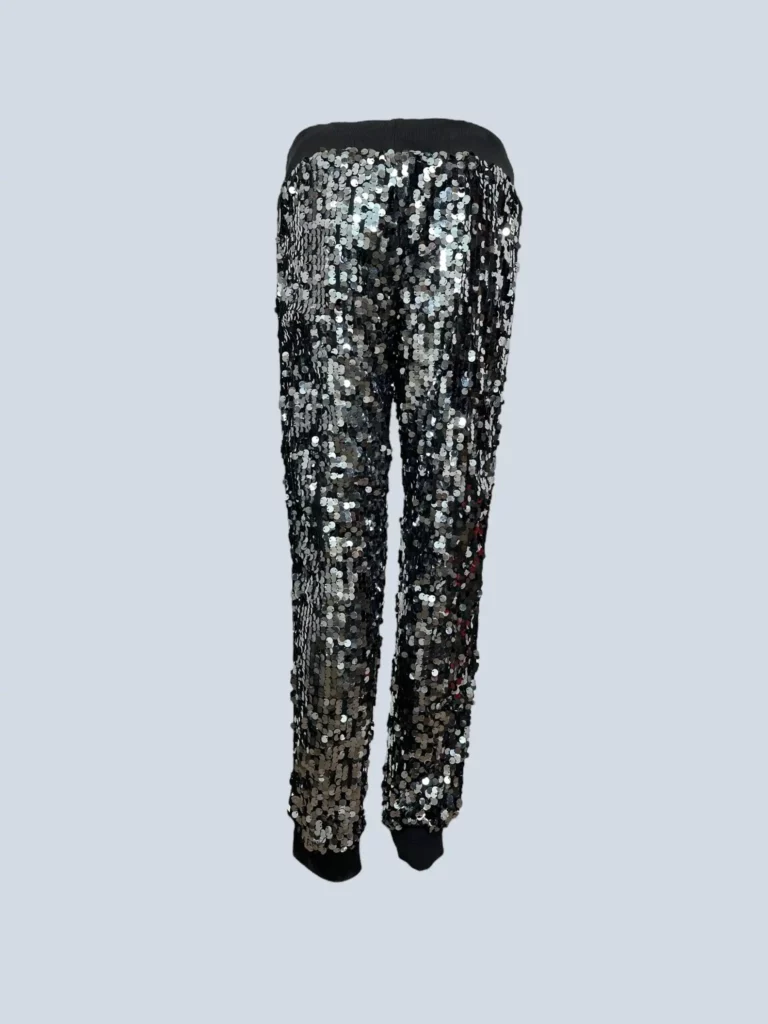 Pantaloni jogger con paillettes e bande logo, S., foto 4 di 7