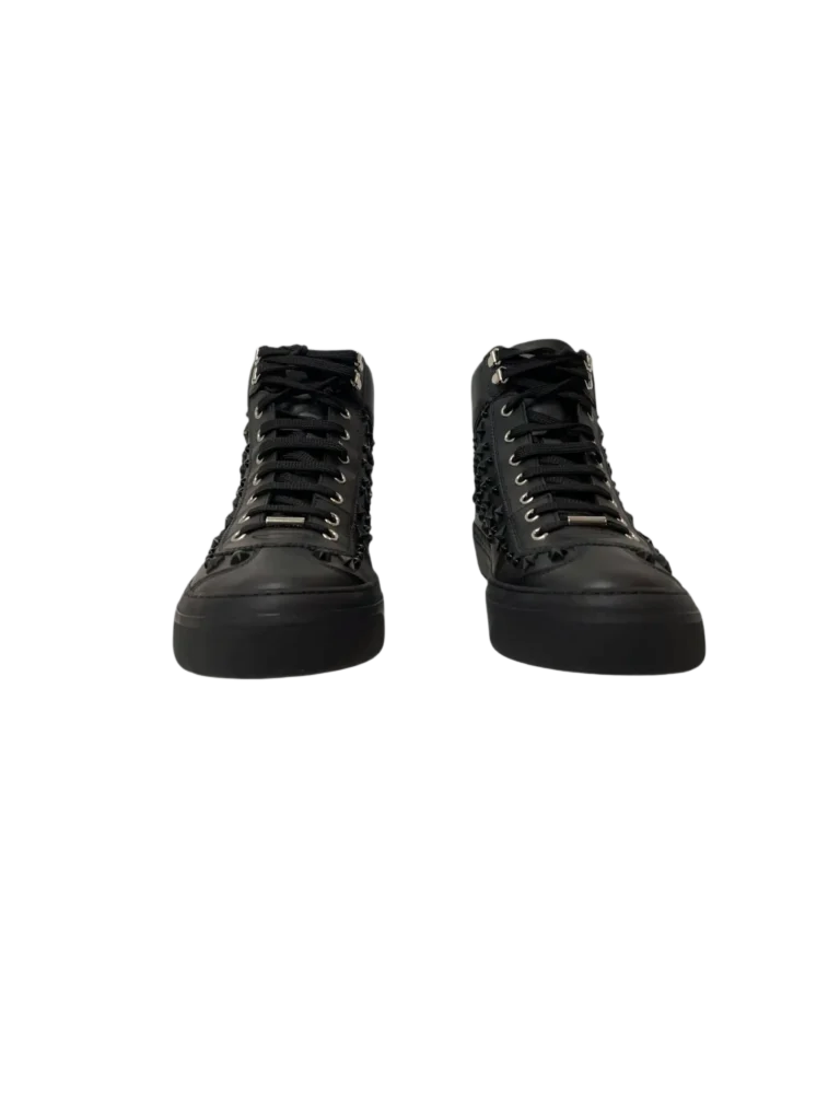 Argyle leather studded sneakers, photo 3 of 5