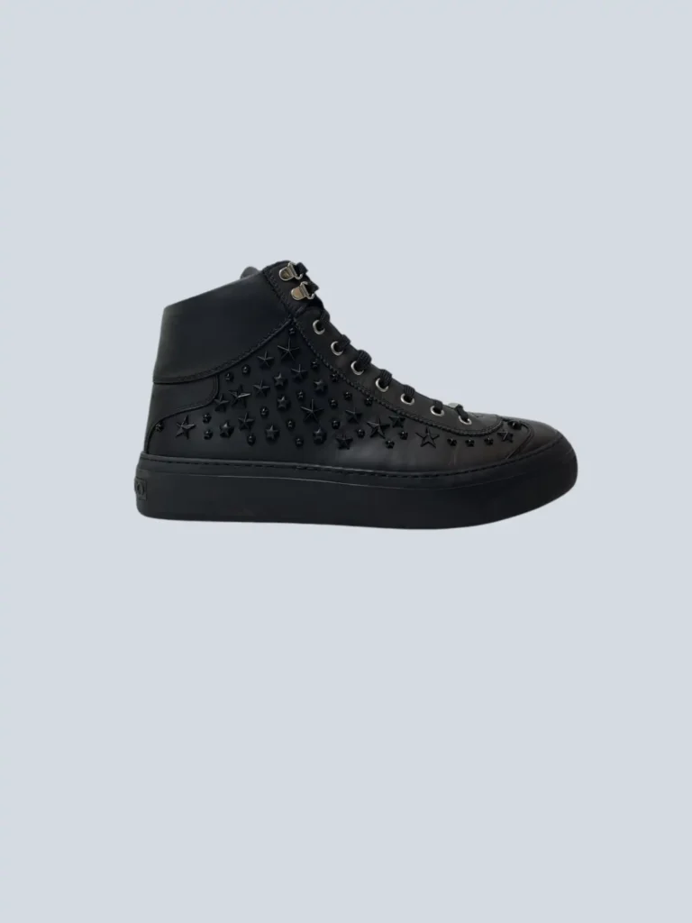 Sneakers Argyle in pelle e borchie, 42,5.