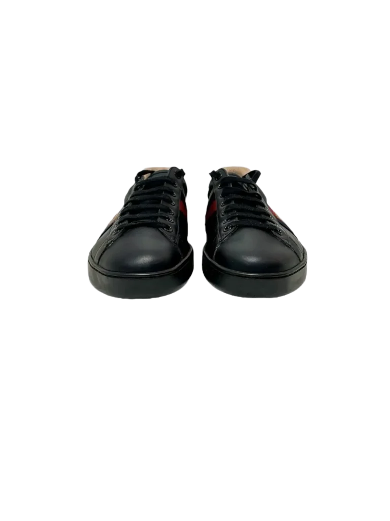 Sneakers Ace in pelle con ricamo ape e web., foto 3 di 5