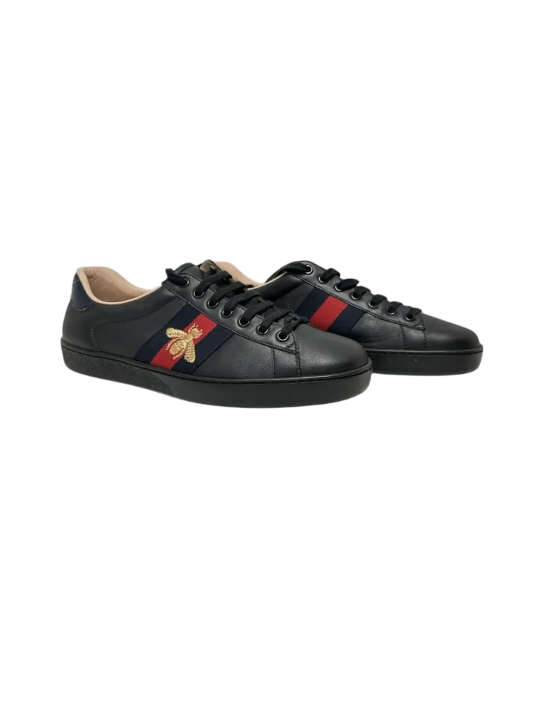 Sneakers Ace in pelle con ricamo ape e web., foto 2 di 5