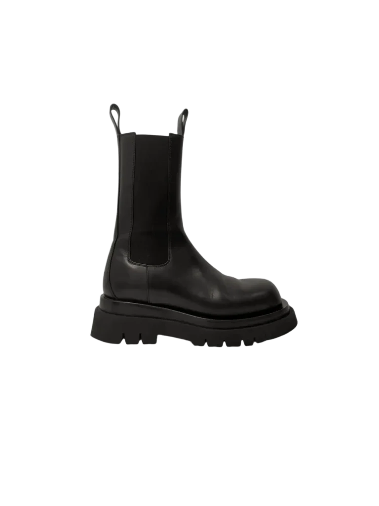 Leather and rubber Lug Chelsea boots.