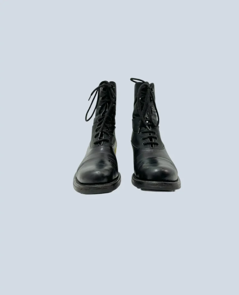 Stivaletti stringati in pelle e nylon, 39., foto 4 di 5