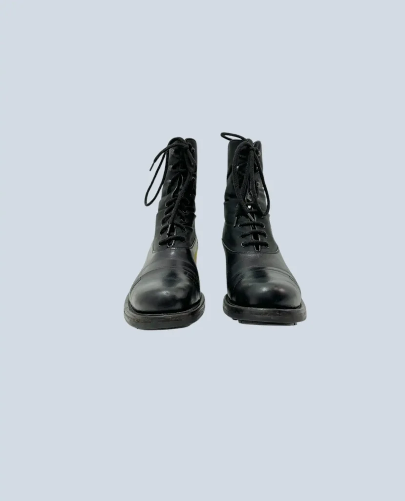 Stivaletti stringati in pelle e nylon, 39., foto 4 di 5