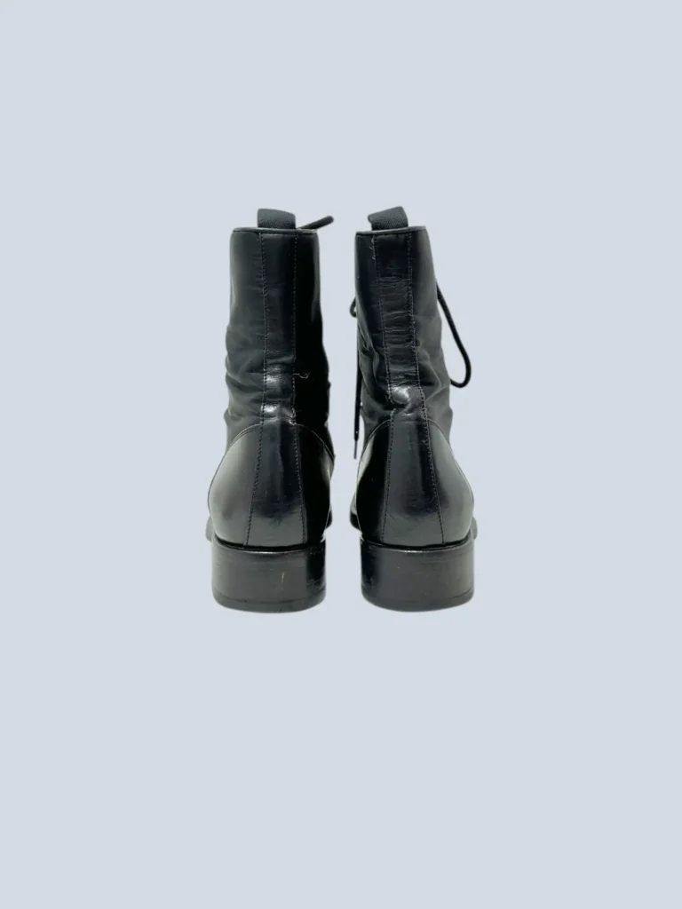 Stivaletti stringati in pelle e nylon, 39., foto 3 di 5