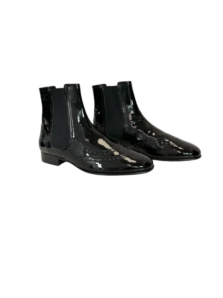 Logo patent leather ankle boots., photo 2 of 5