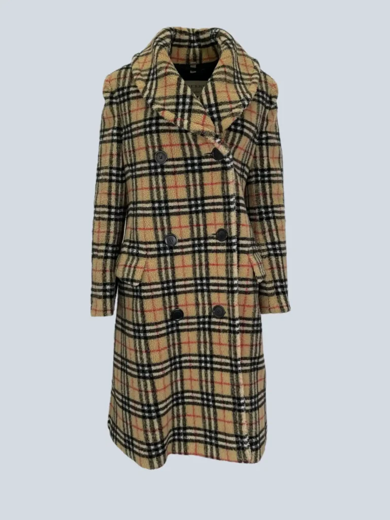 Cappotto doppiopetto Teddy in lana Check, 42.