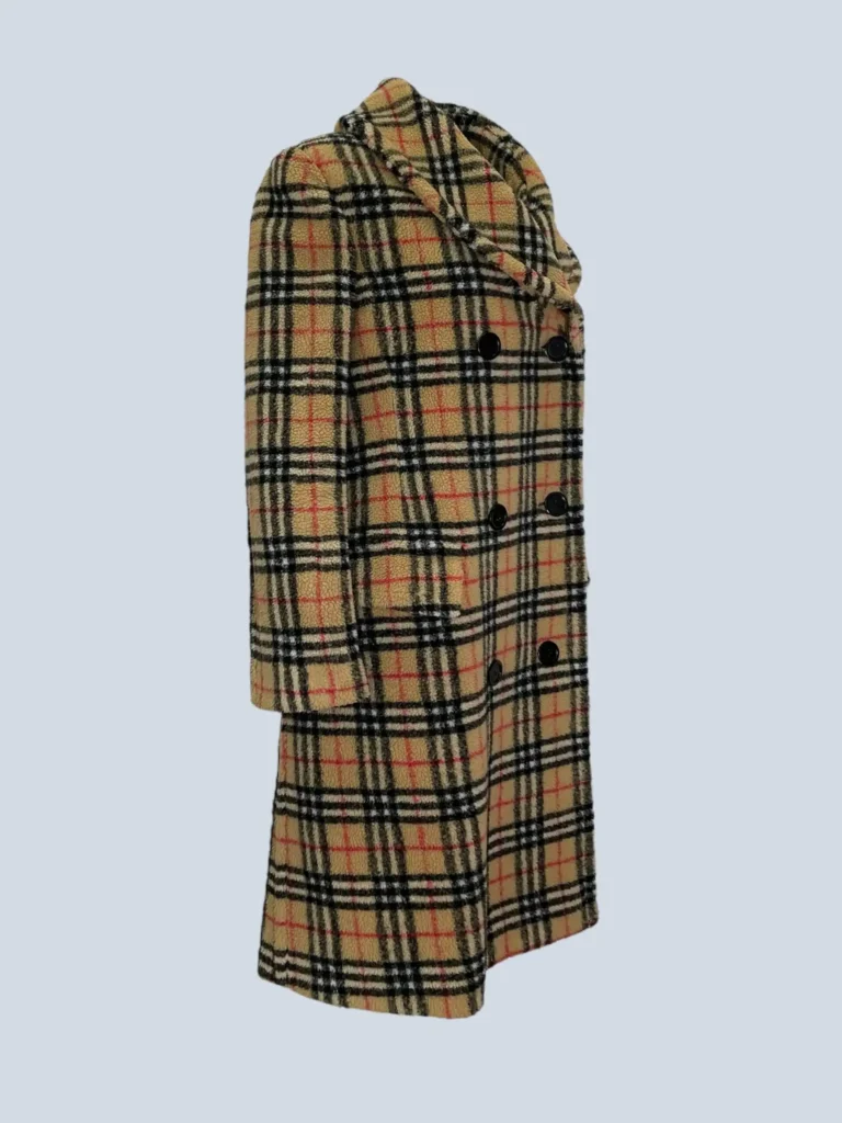 Cappotto doppiopetto Teddy in lana Check, 42., foto 2 di 7